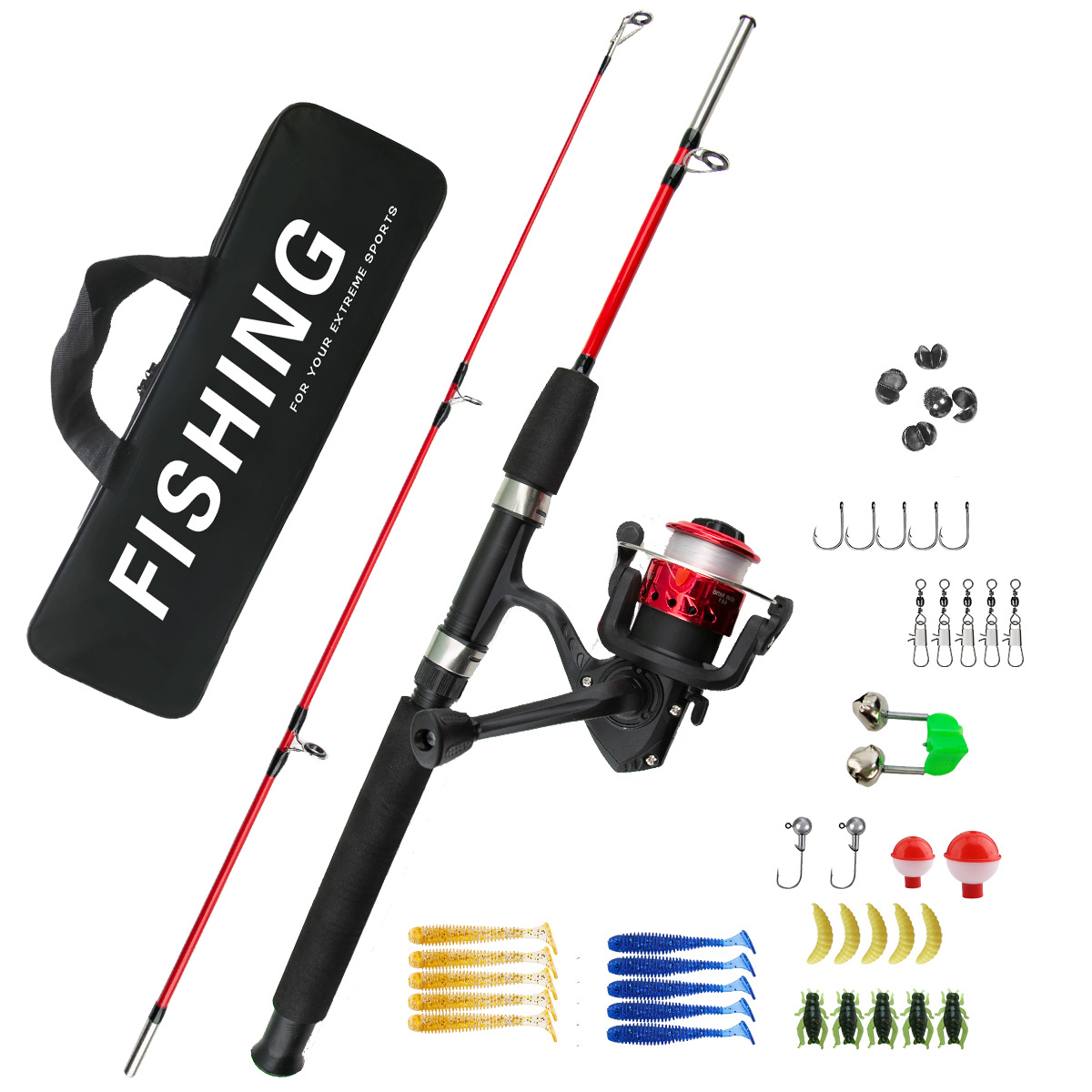 2 Sections Ice Fishing Rod Com - Ice Fishing Line のレビューと価格