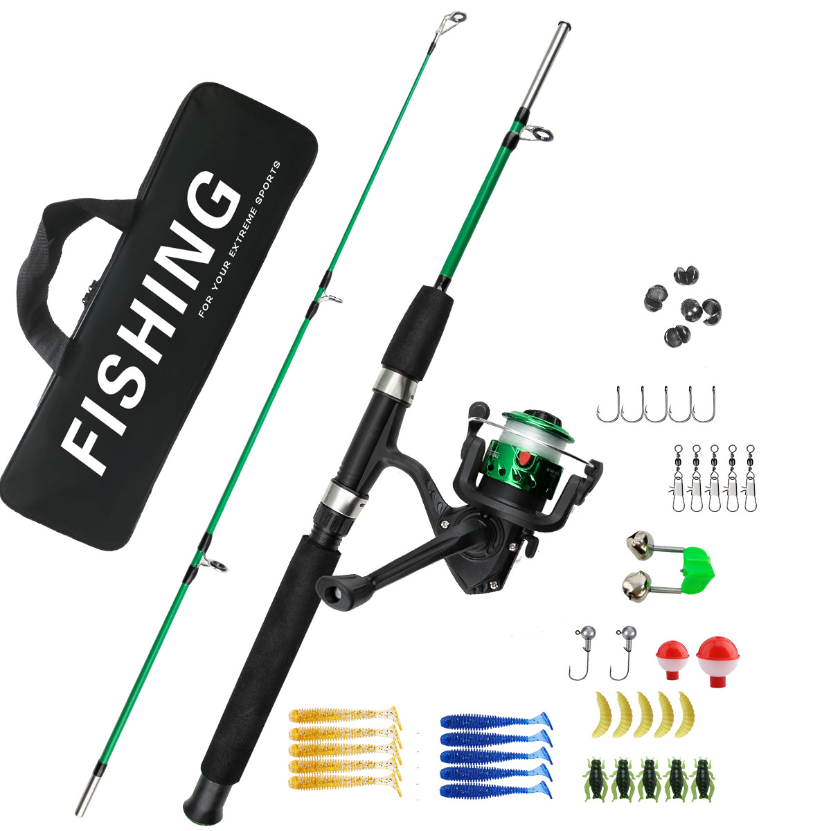 2 Sections Ice Fishing Rod Com - Ice Fishing Line のレビューと価格