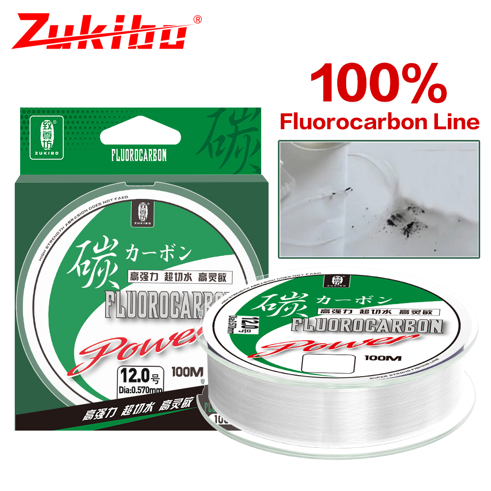 ZUKIBO 50m 100m 100% Fluorocar - Fluorocarbon Line のレビューと価格