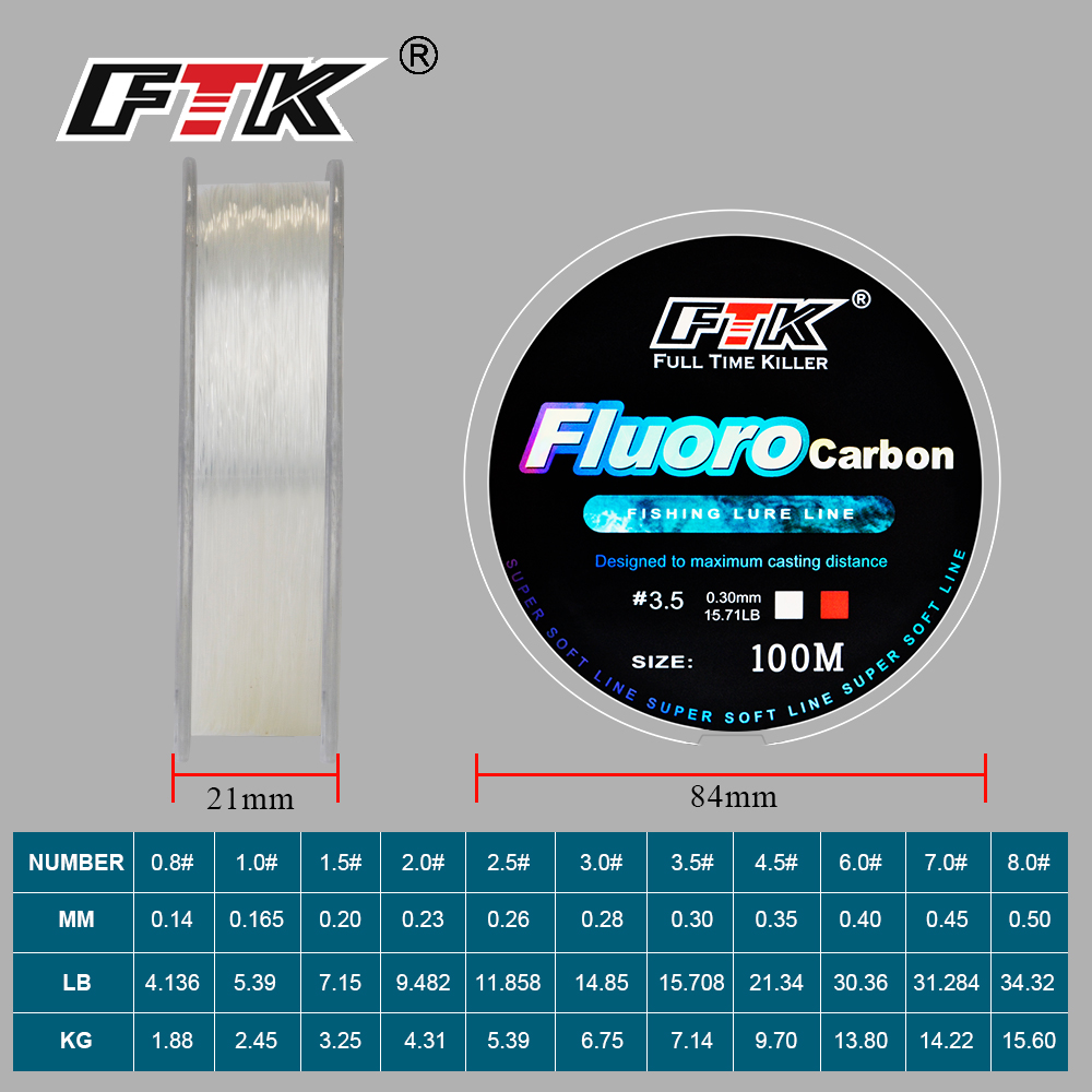FTK 100M Fluorocarbon Fishing  - Fluorocarbon Line のレビューと価格