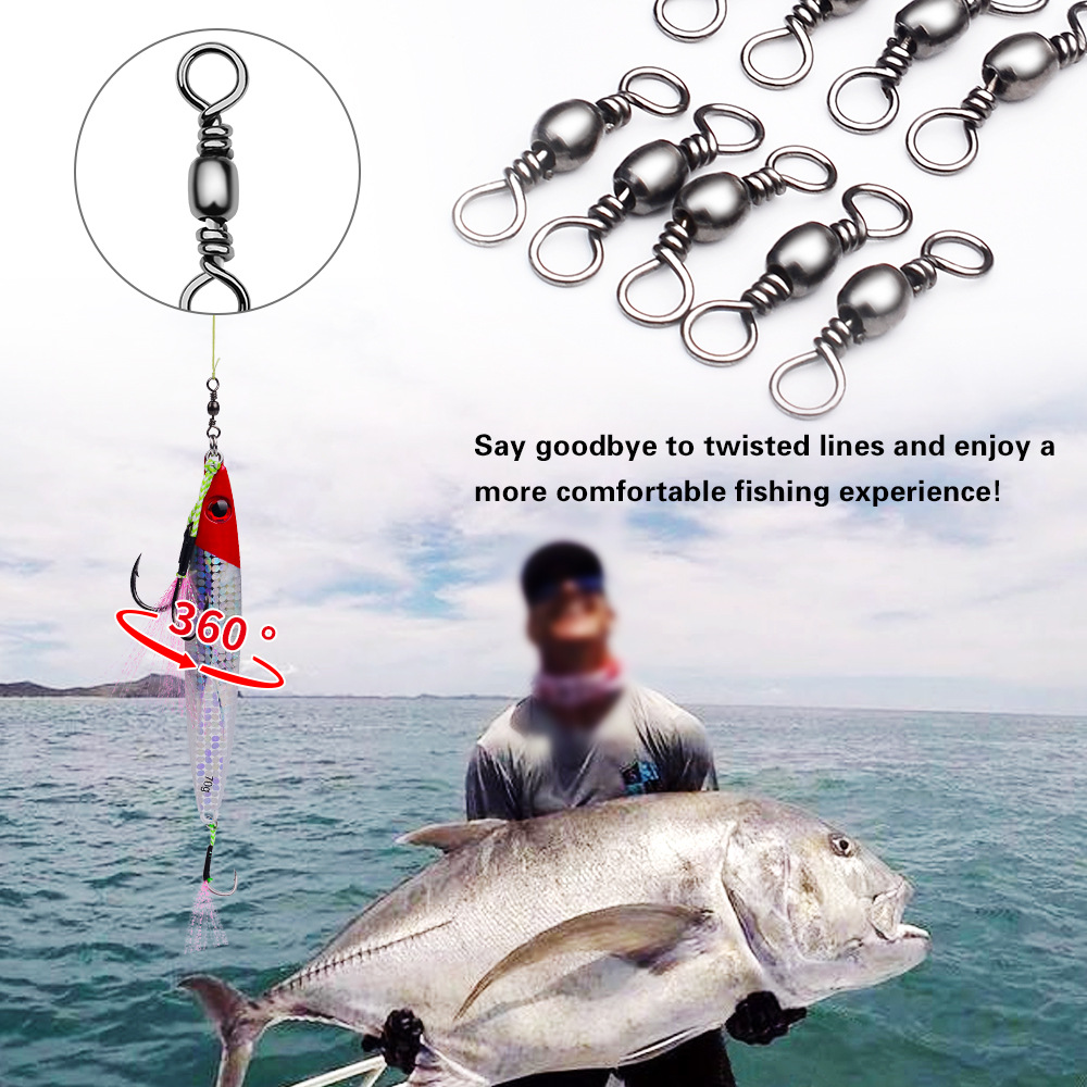 100Pcs Fishing Swivels Connect - Saltwater Line のレビューと価格