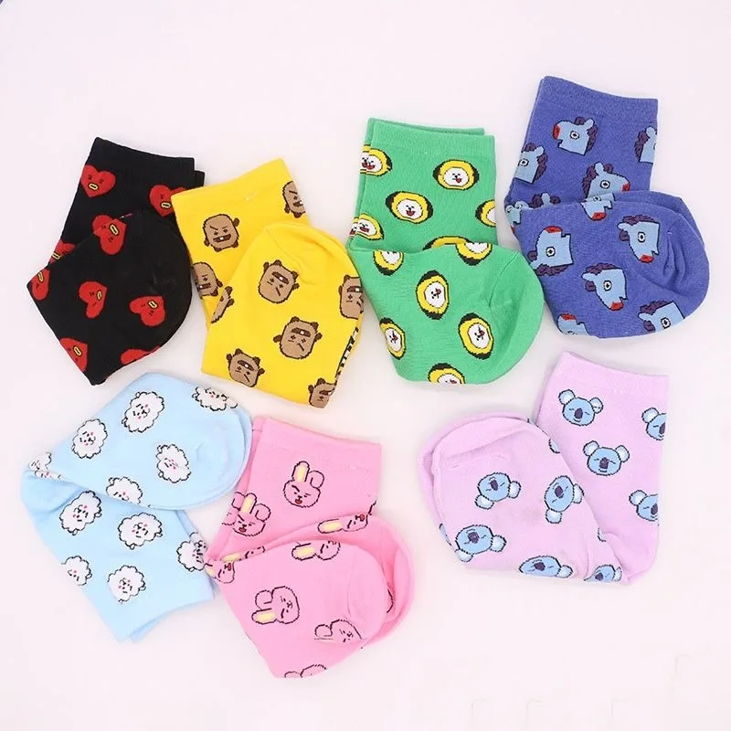 Kawaii BT21 Cartoon Socks Cute - Tippet Line のレビューと価格