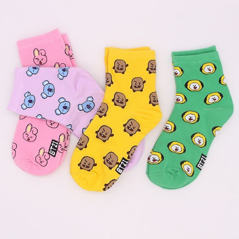 Kawaii BT21 Cartoon Socks Cute - Tippet Line のレビューと価格