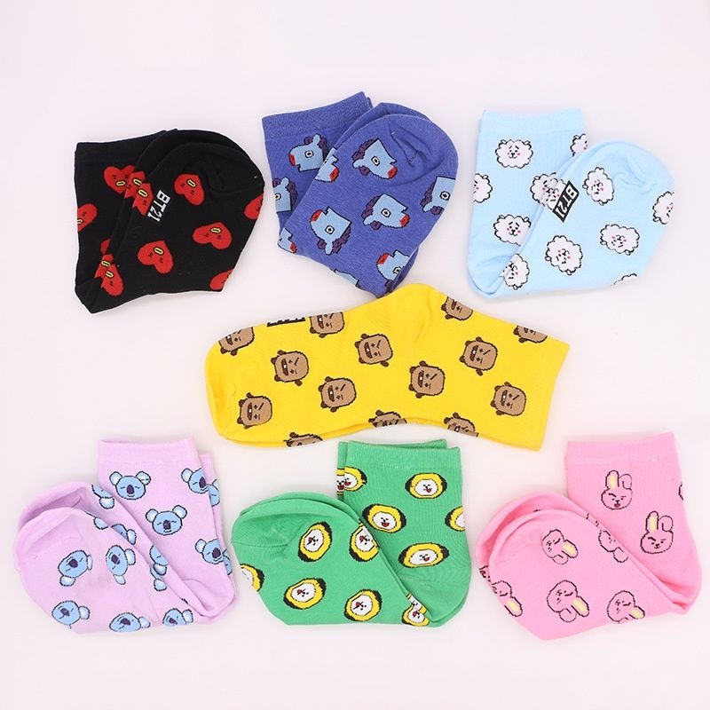 Kawaii BT21 Cartoon Socks Cute - Tippet Line のレビューと価格