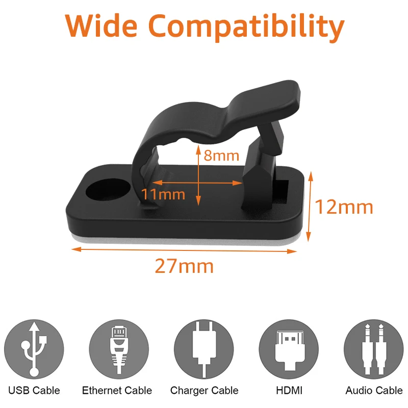 10/50PCS Cable Organizer Clips - Tippet Line のレビューと価格