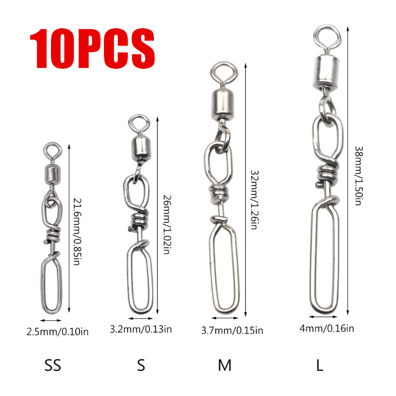 10Pcs Stainless Steel Quick Sn - Saltwater Line のレビューと価格