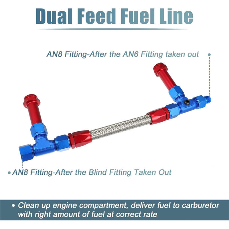 8AN Dual Feed Fuel Line To 7/8 - Braided Line のレビューと価格
