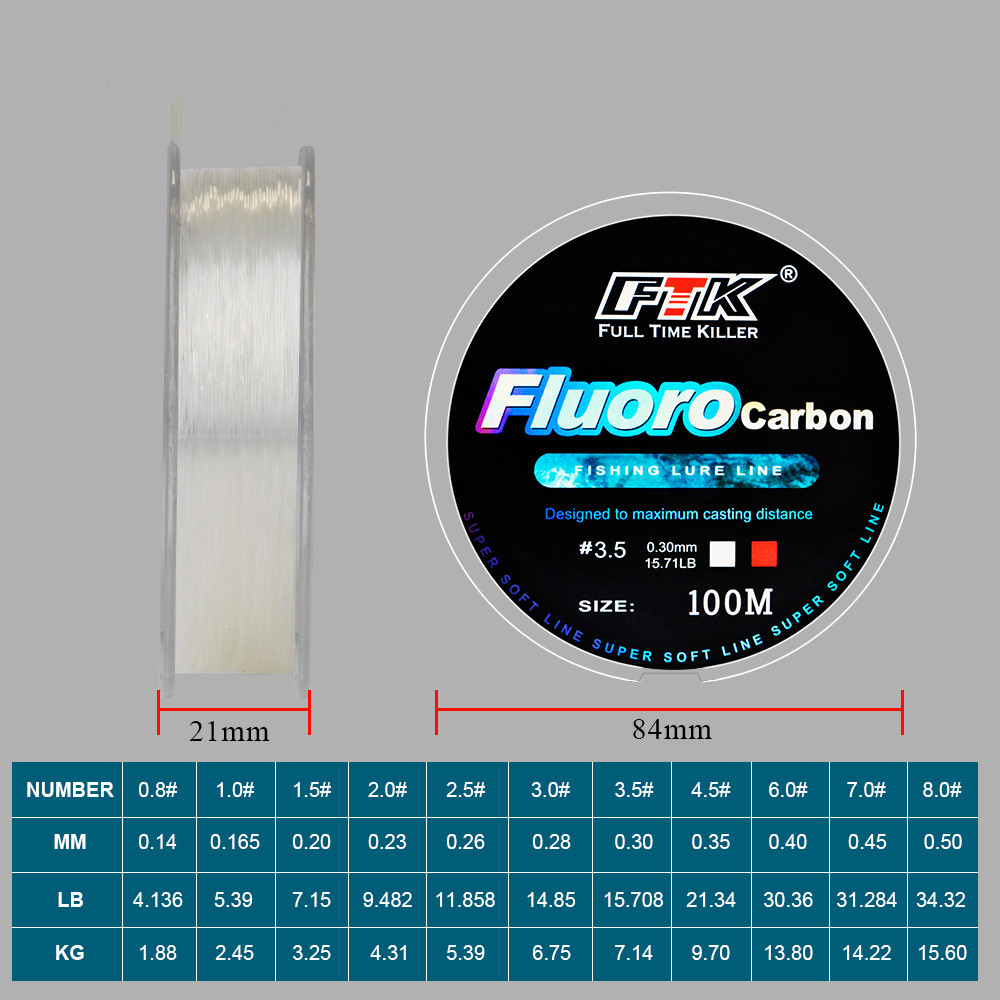100m fluorocarbon bait fishing - Fluorocarbon Line のレビューと価格
