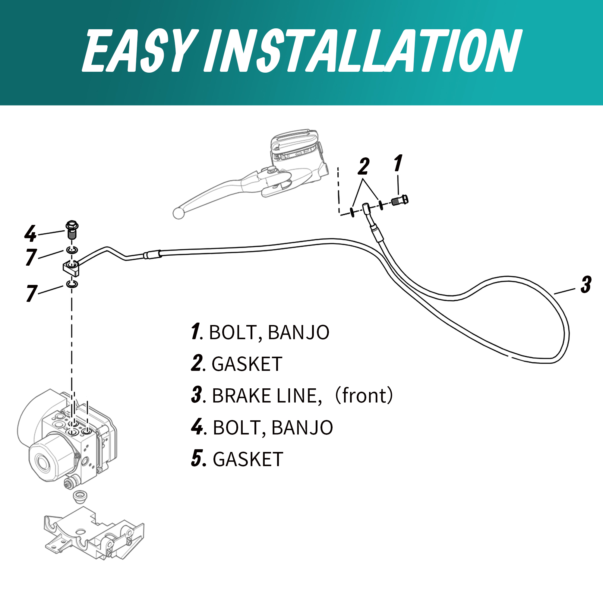 Upper Front Brake Line Oil Hos - Braided Line のレビューと価格