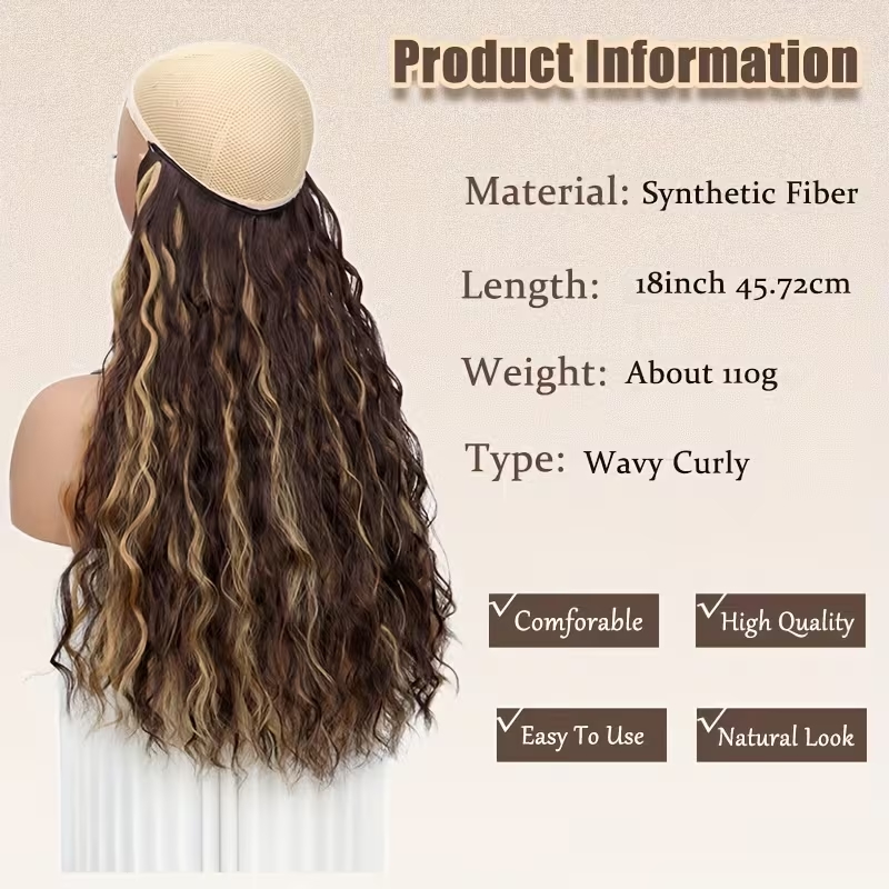 18Inch Synthetic Long Wavy Cul - Monofilament Line のレビューと価格