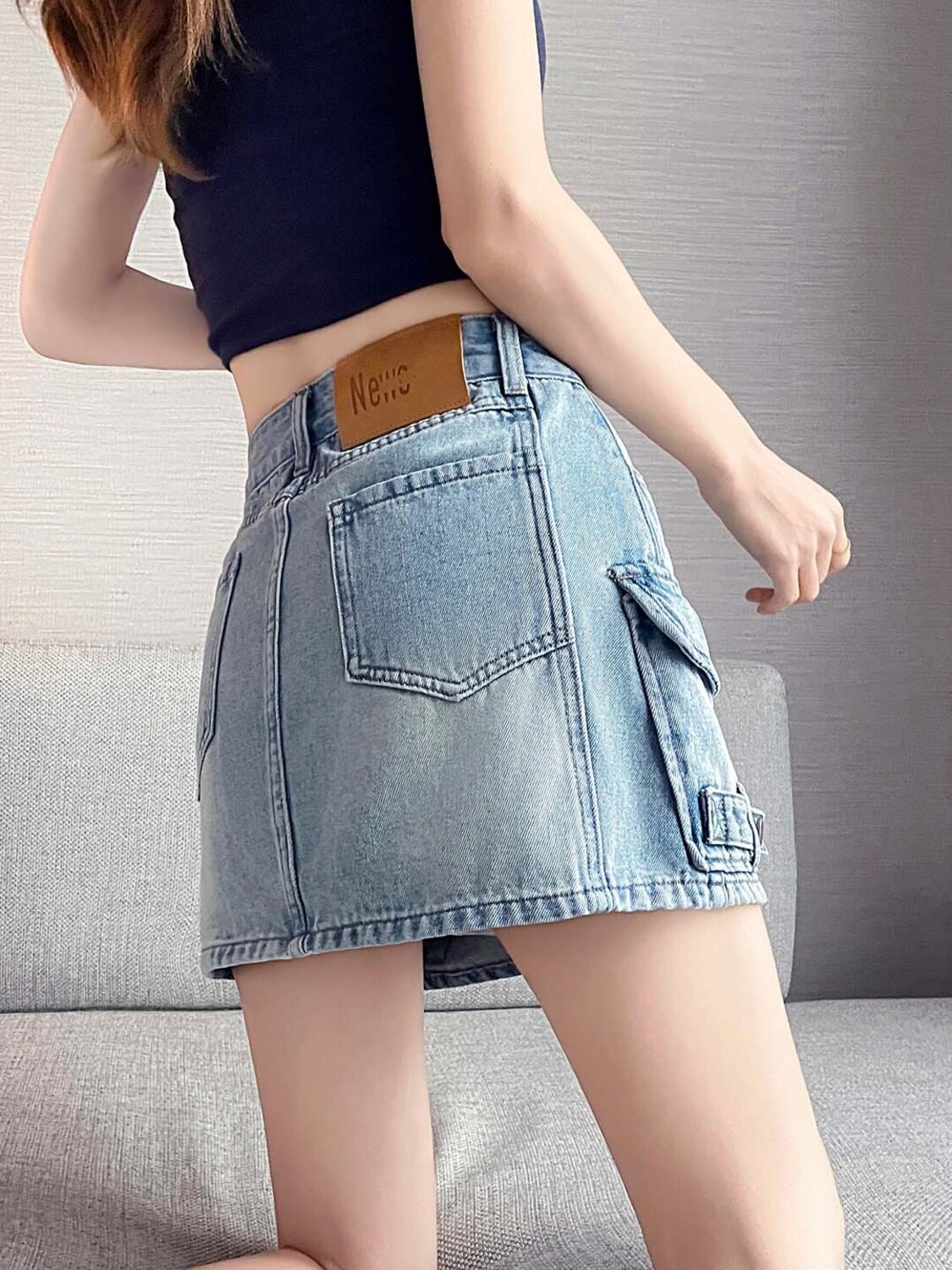 Women High Waist Cargo Denim M - Fly Line のレビューと価格